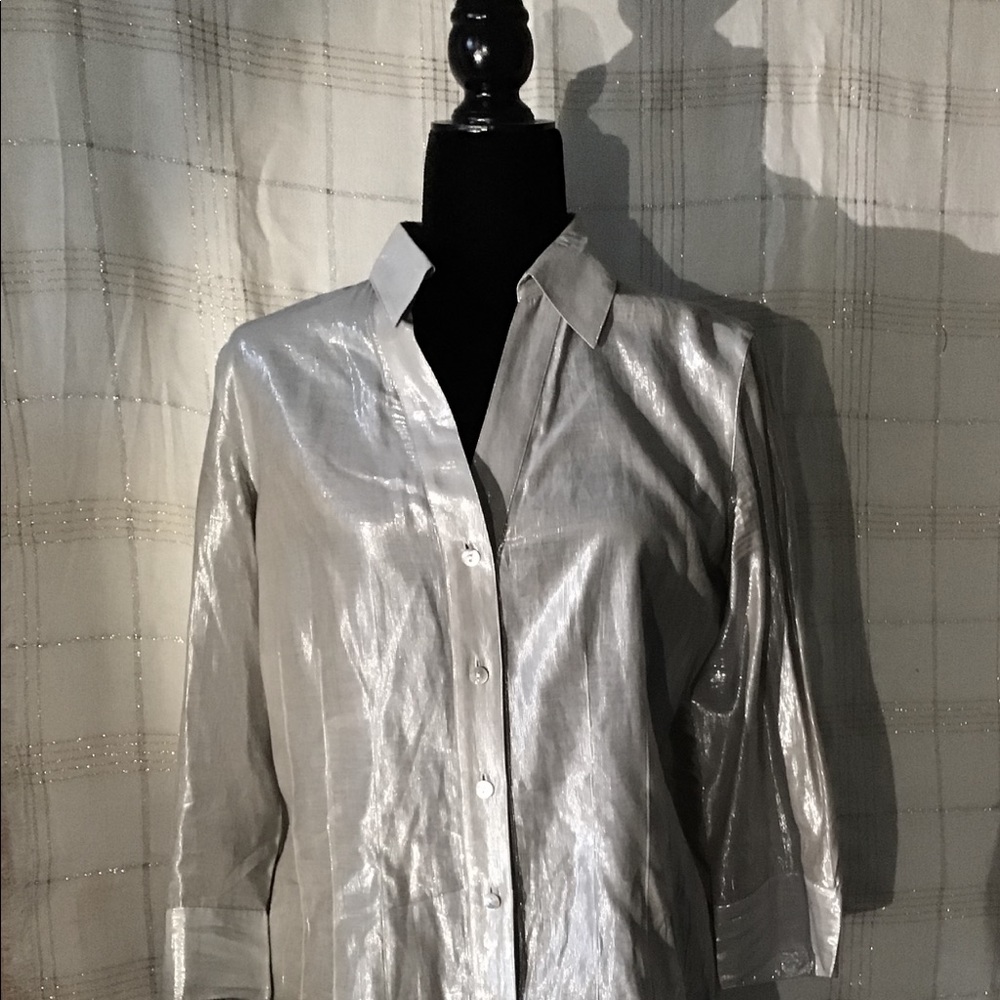 Silver metallic looking blouse